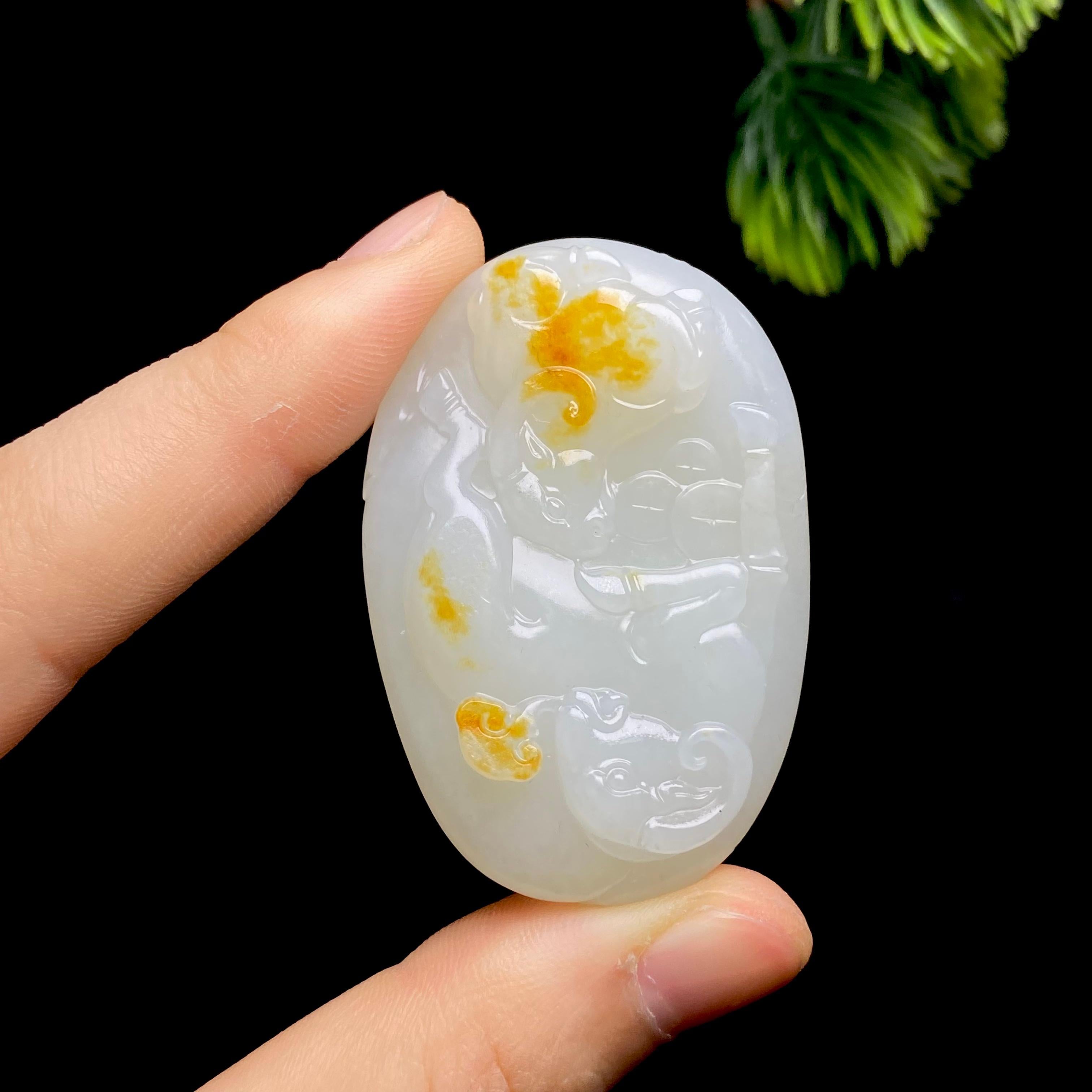 和田玉籽料洋洋如意（41.4g）