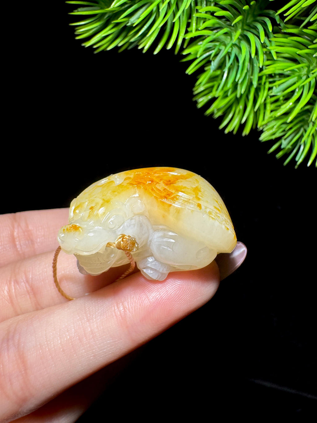 和田玉籽料红皮龙龟（34.2g）