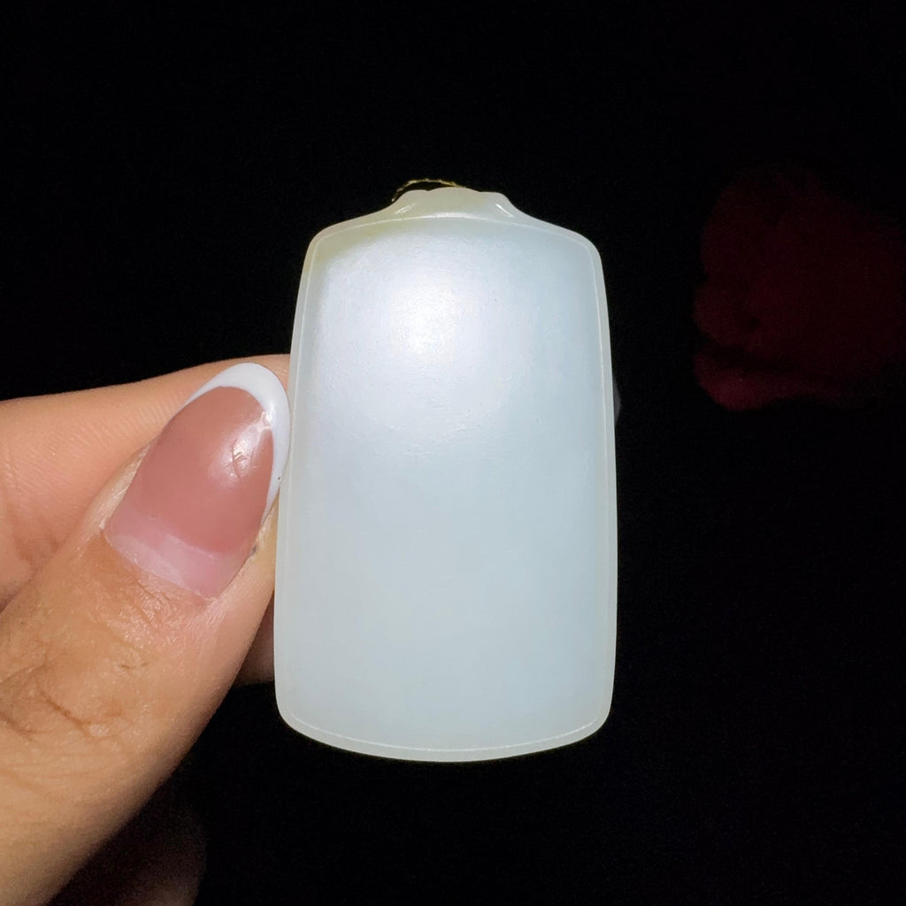 和田玉糖白平安无事牌（29.5g）