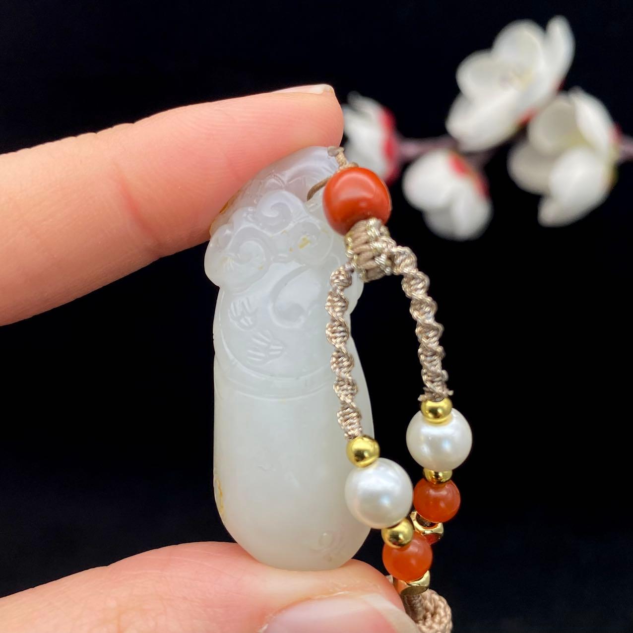 和田玉籽料【蛇】挂件（13.4g）