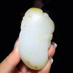 和田玉籽料手把件太平有象（161.7g）