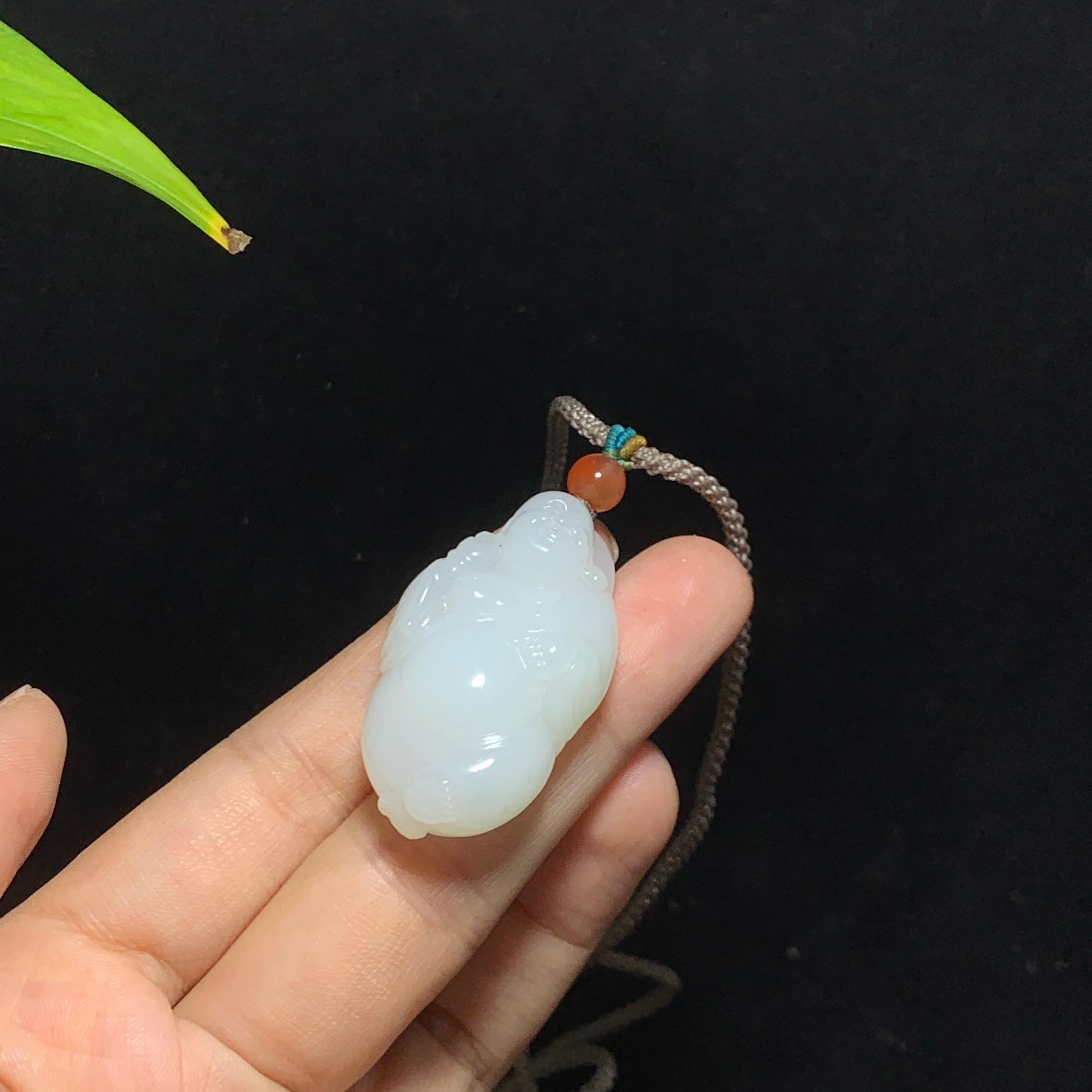 和田山料白玉佛公挂件（23.0g）