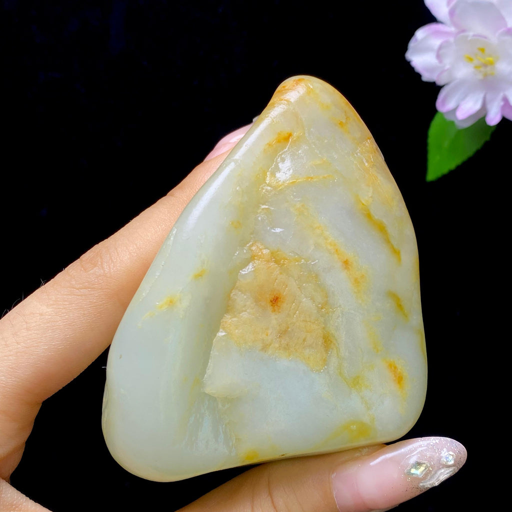 和田玉洒金皮籽料手把件（210.38g）