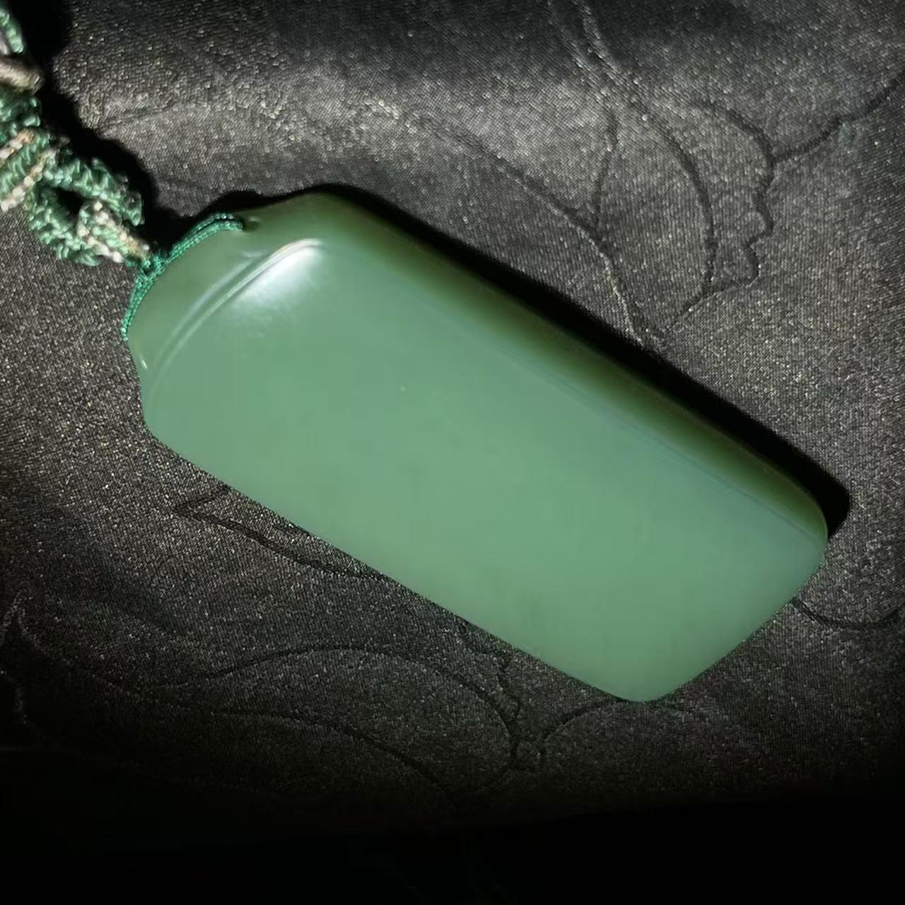 和田玉碧玉鸭蛋青无事牌（40.5g）