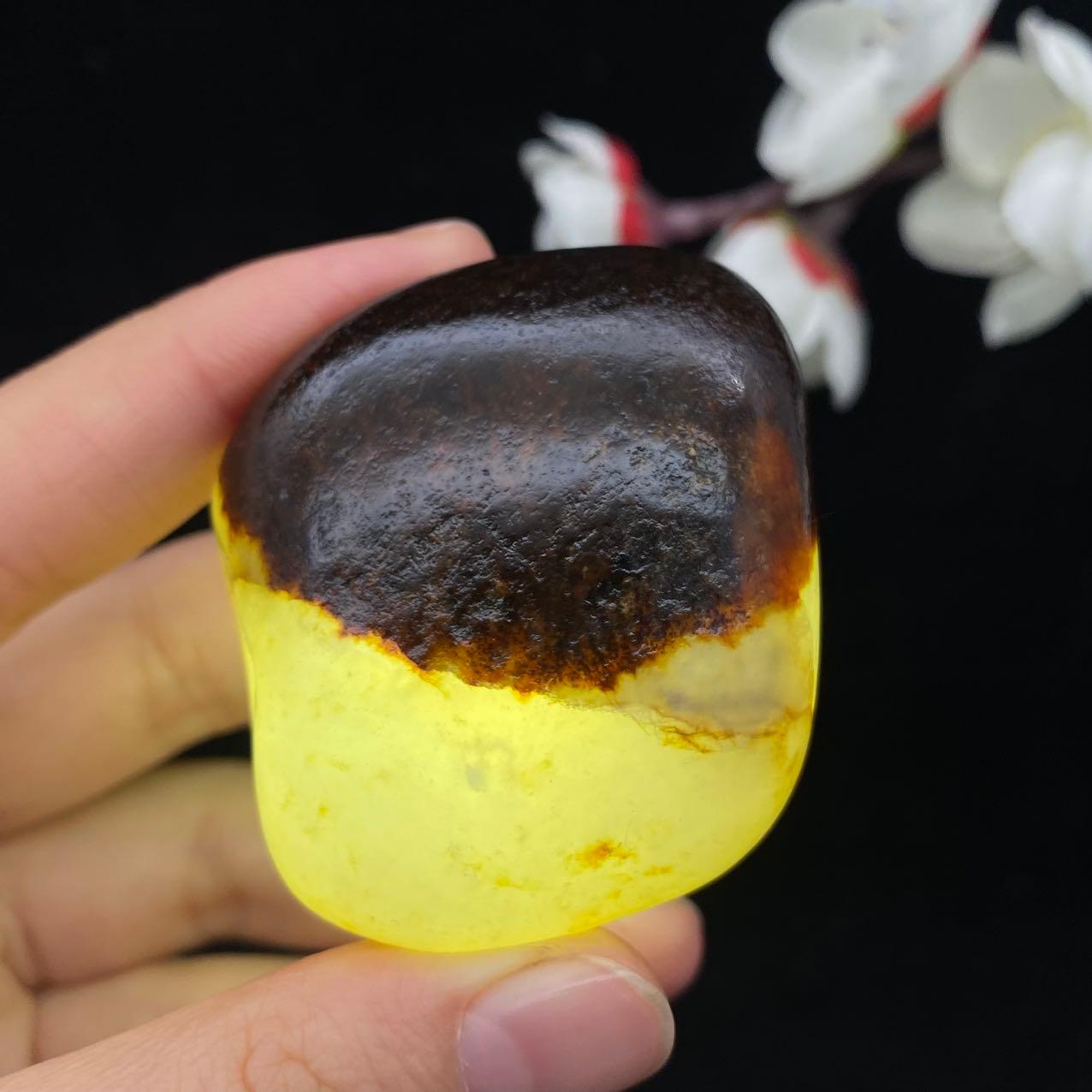 和田玉聚红皮青花底籽料男士挂件（79.4g）