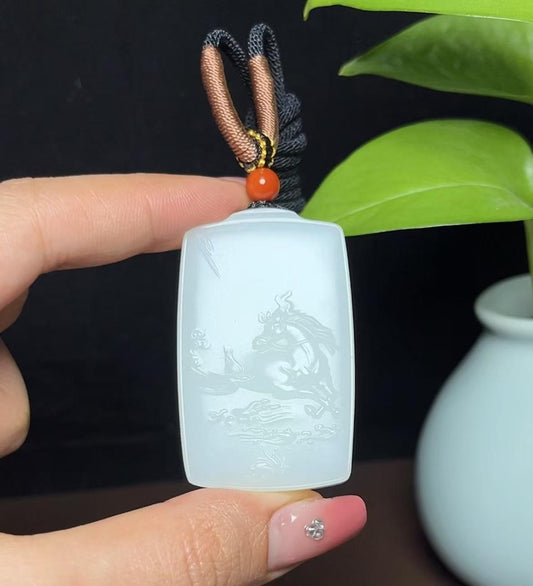 和田羊脂玉马到功成（38.5g）