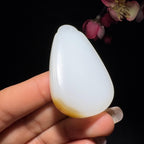 和田玉糖白平安无事牌（31.6g）
