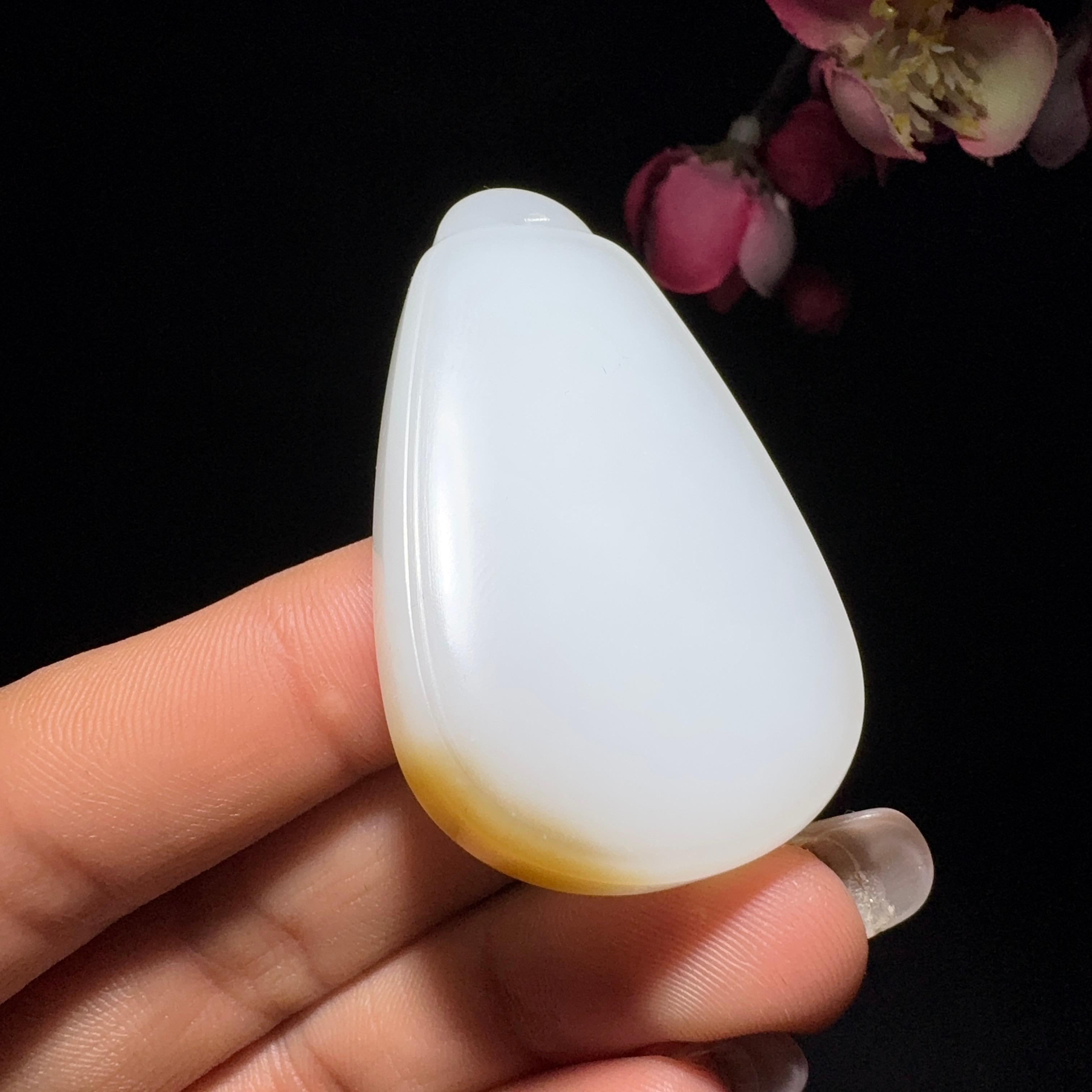 和田玉糖白平安无事牌（31.6g）