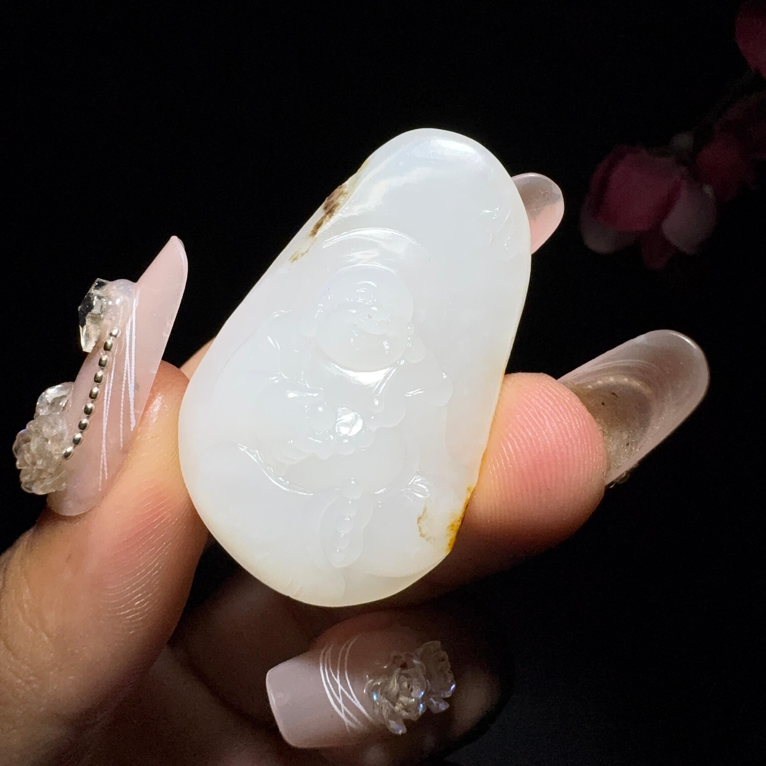 和田玉籽料挂件佛（12.9g）