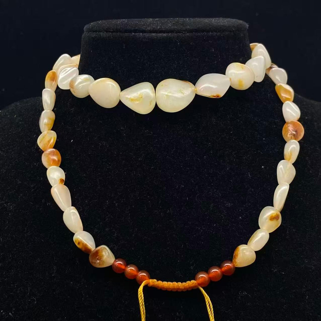 和田玉聚黄皮籽料【精品项链】（55.1g）