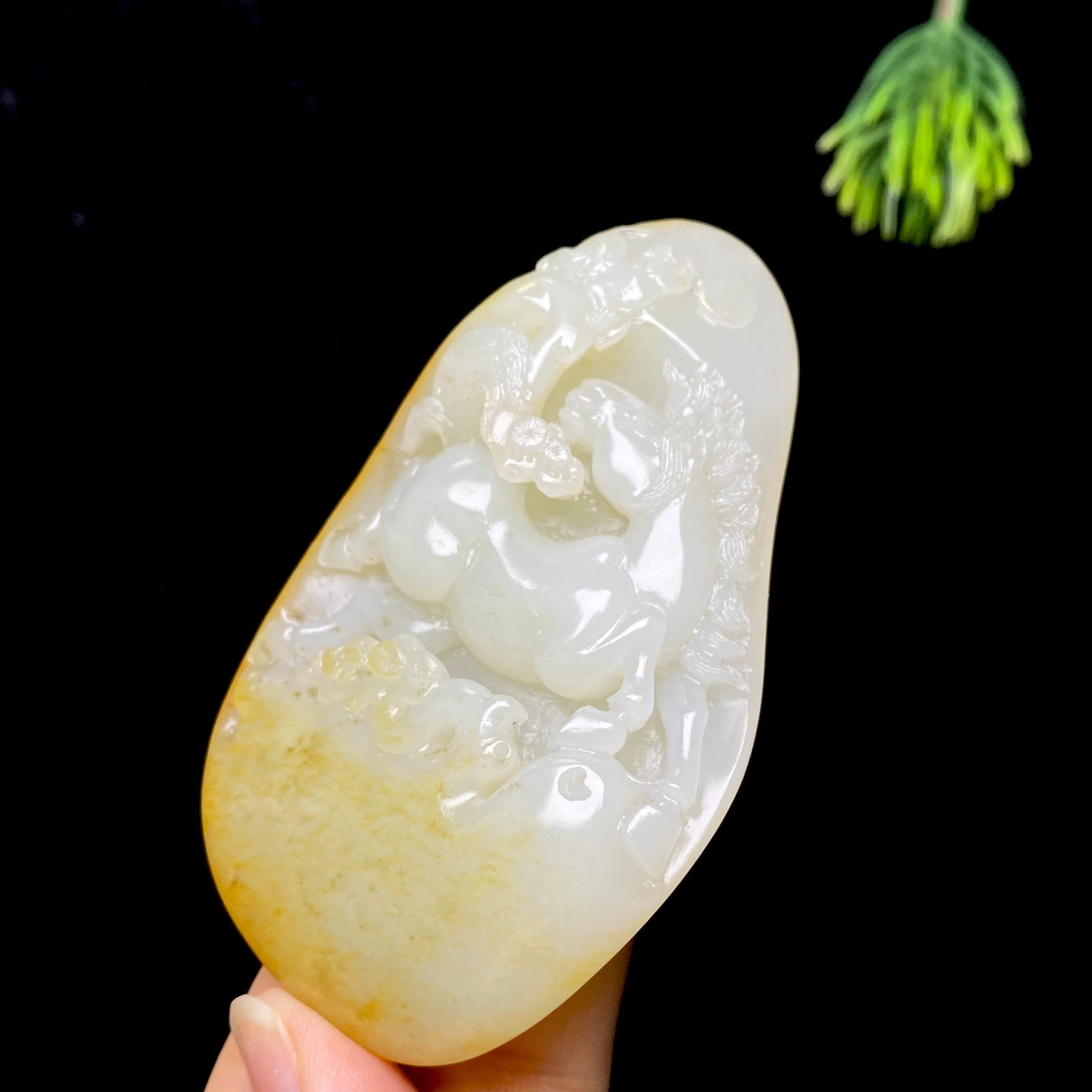 和田玉籽料马到成功