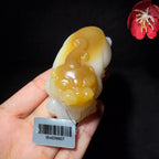 和田玉糖白手把件貔貅（165.4g）