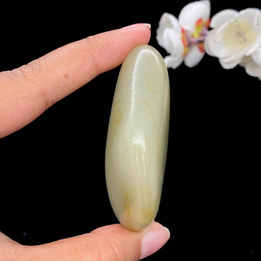 和田玉青白玉带洒金皮籽料（87g）