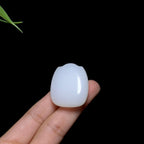和田冰底白玉无事牌（23.4g）