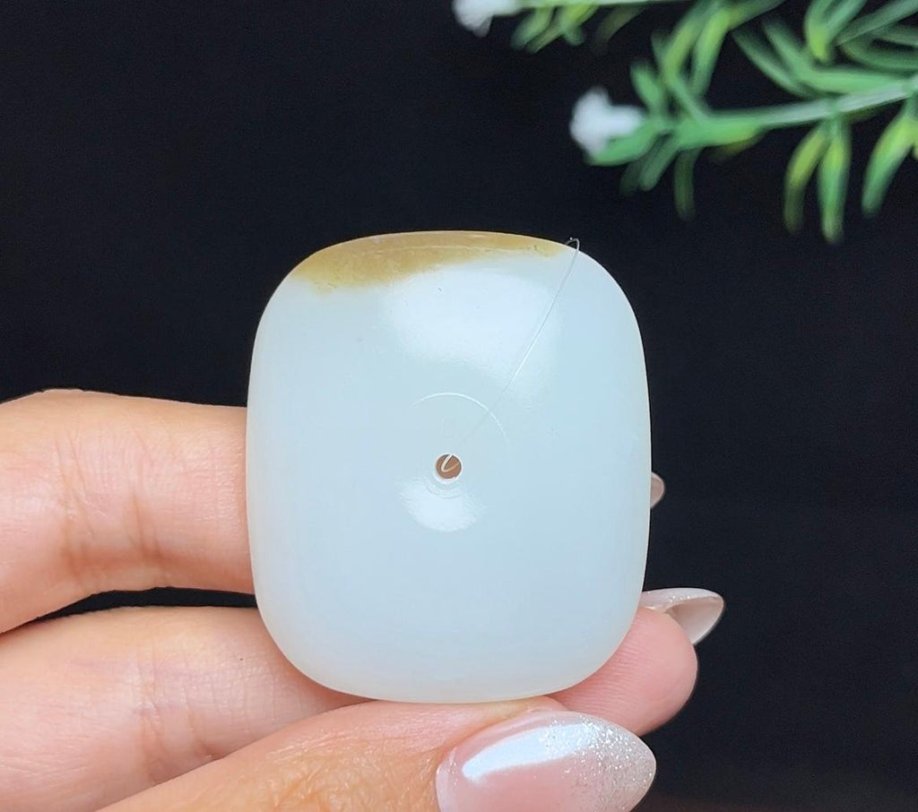 和田玉糖白平安无事牌（28.3g）