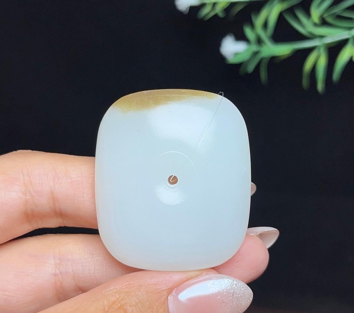 和田玉糖白平安无事牌（28.3g）