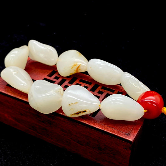 和田玉黄皮【精品手串】（67.3g）