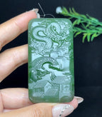 和田玉碧玉山水龙牌（78.6g）