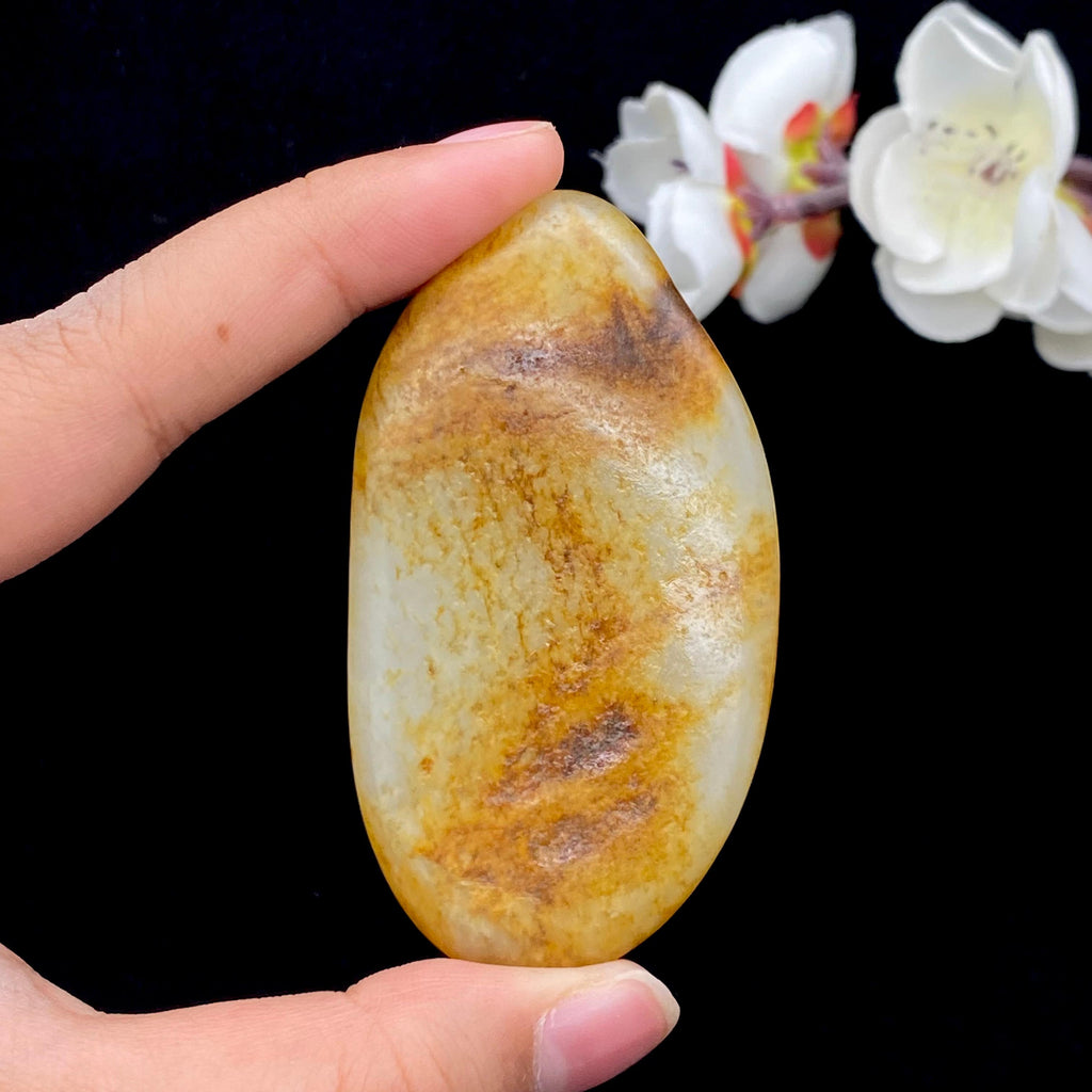 和田玉洒金皮籽料手把件（54.3g）