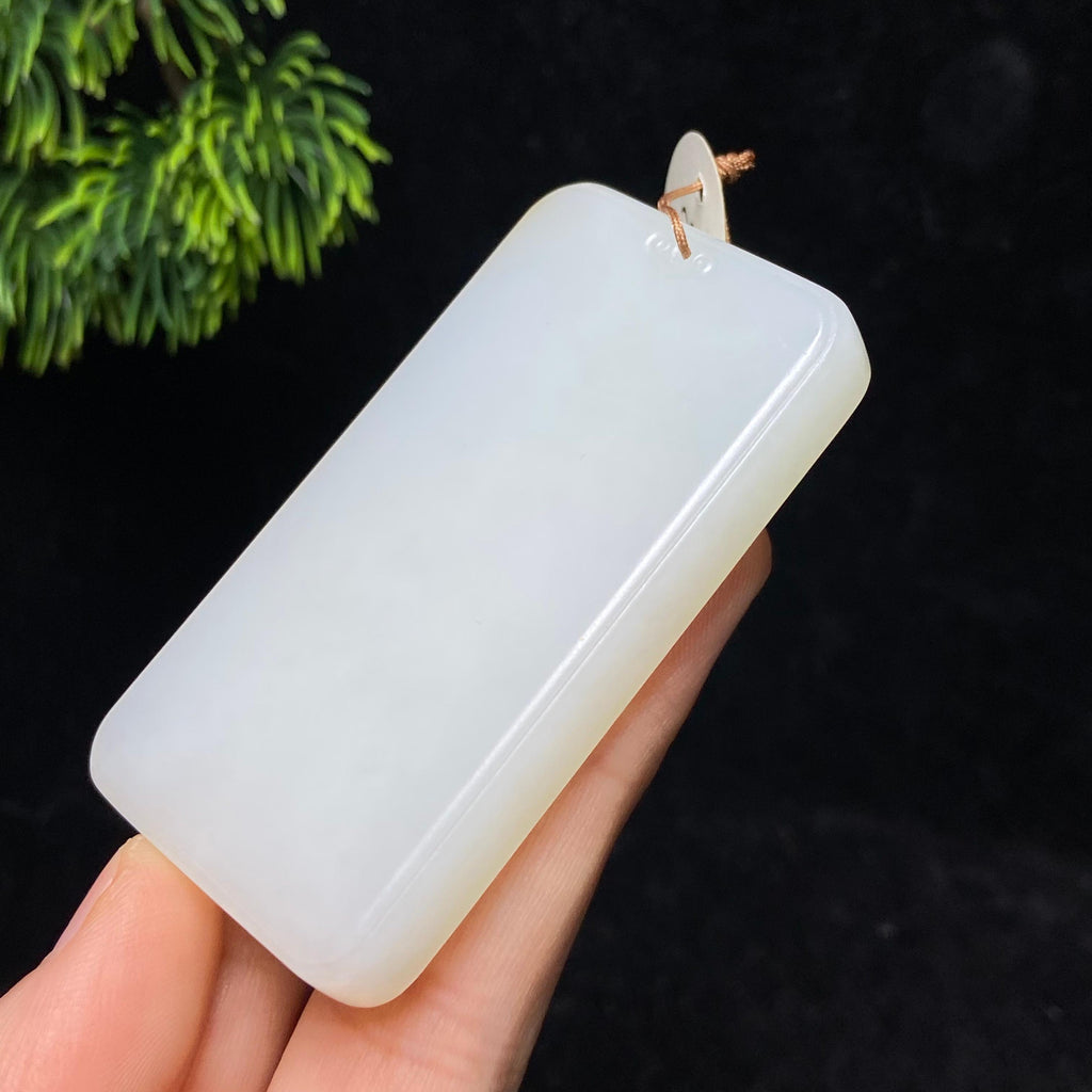和田玉糖白无事牌（60.4g）