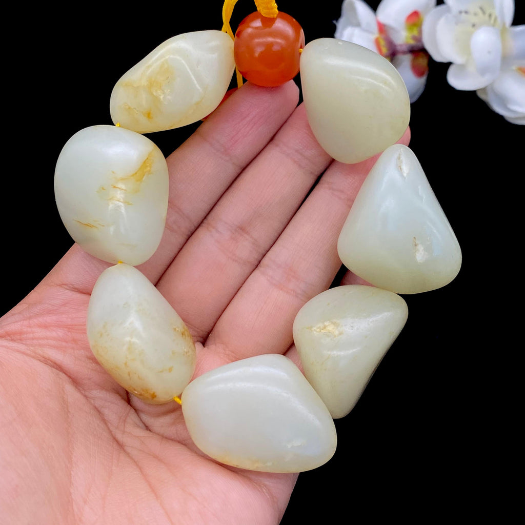和田玉洒金皮【精品手串】（154.9g）