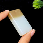 和田玉糖白无事牌（37.5g）