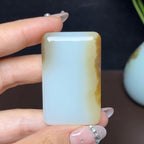 新疆和田玉且末糖羊脂玉平安无事牌（38.8g）