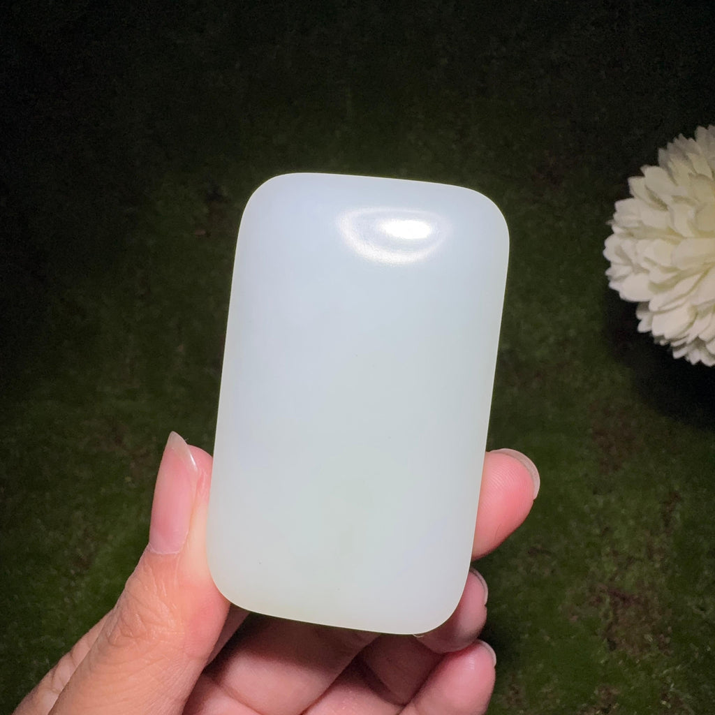 和田玉白玉带翠平安无事牌（96.0g）