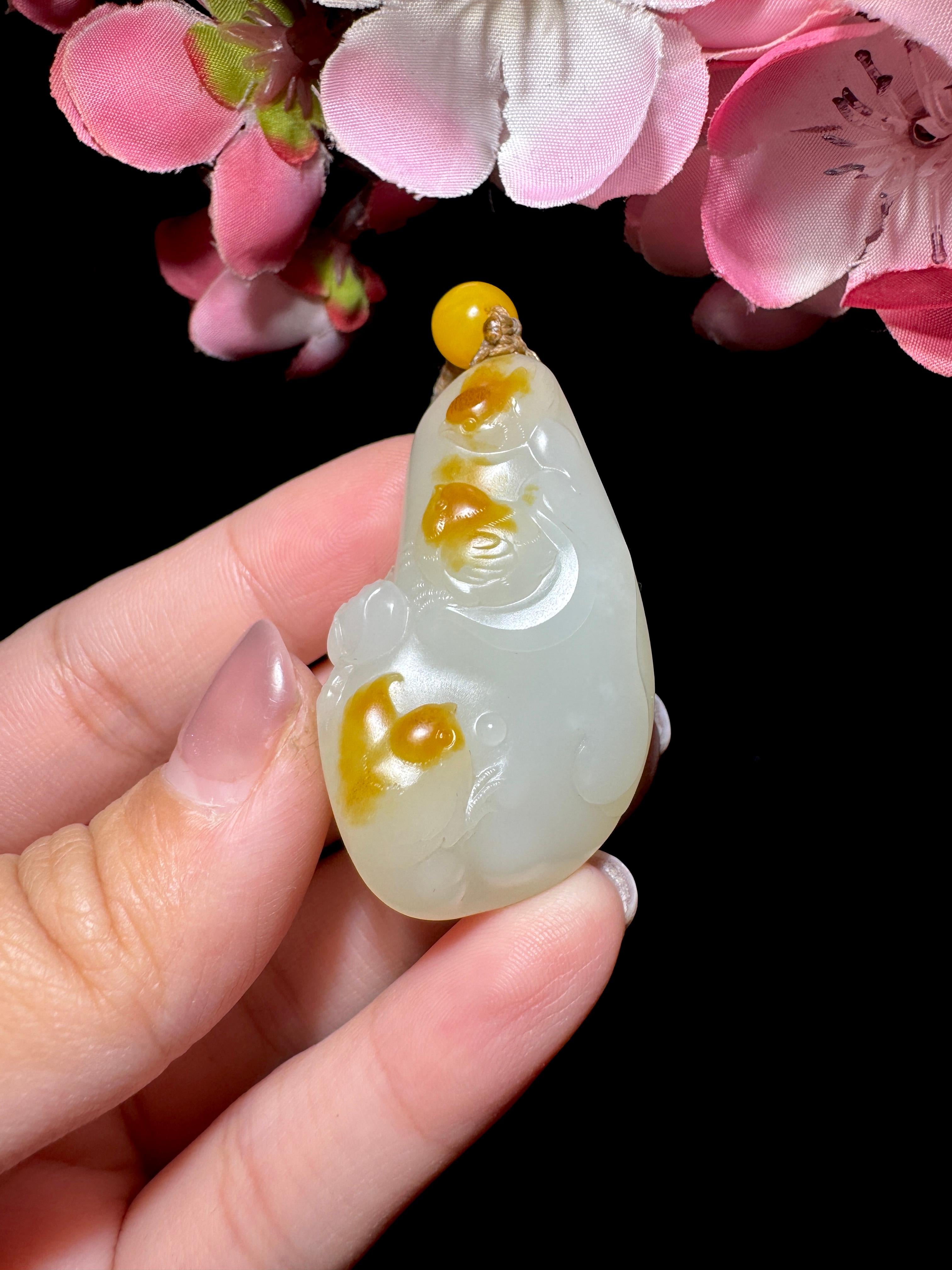 和田玉籽料白玉喜上眉梢（25.4g）