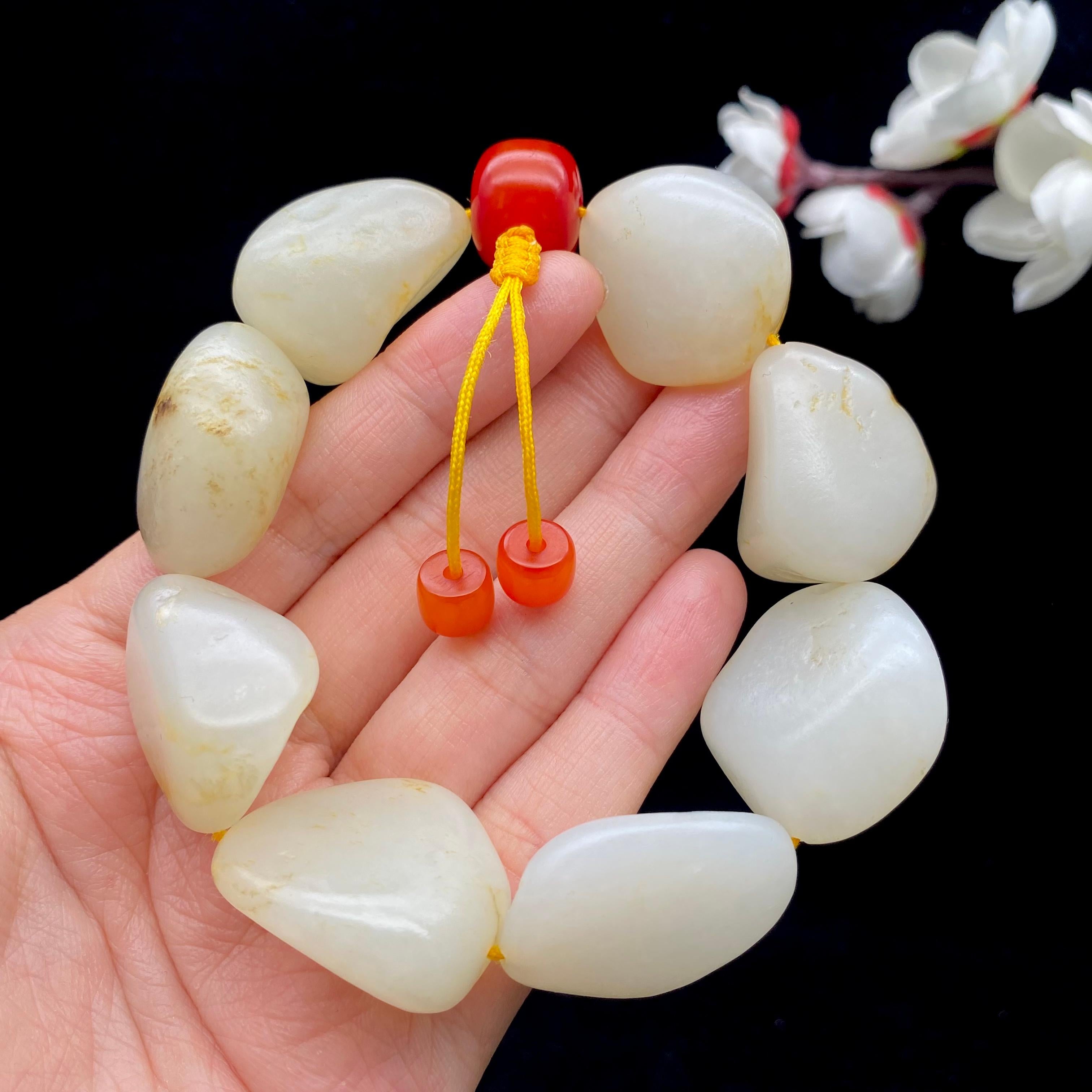 和田玉洒金皮【精品手串】（106g）