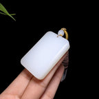 和田羊脂白玉无事牌（47.0g）