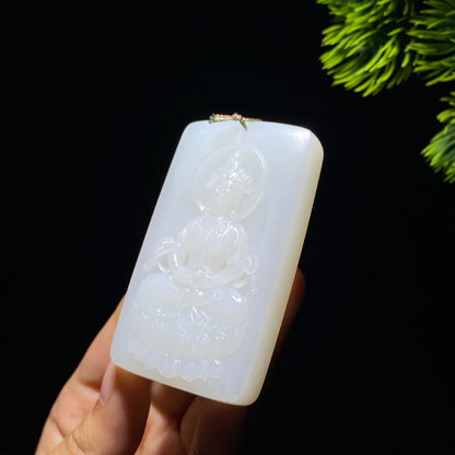 和田玉白玉观音90880481（70.0g）