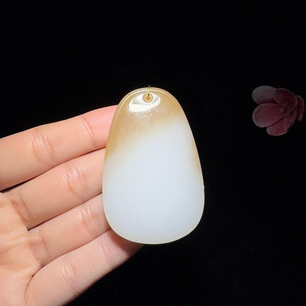 和田玉糖白平安无事牌（44.1g）
