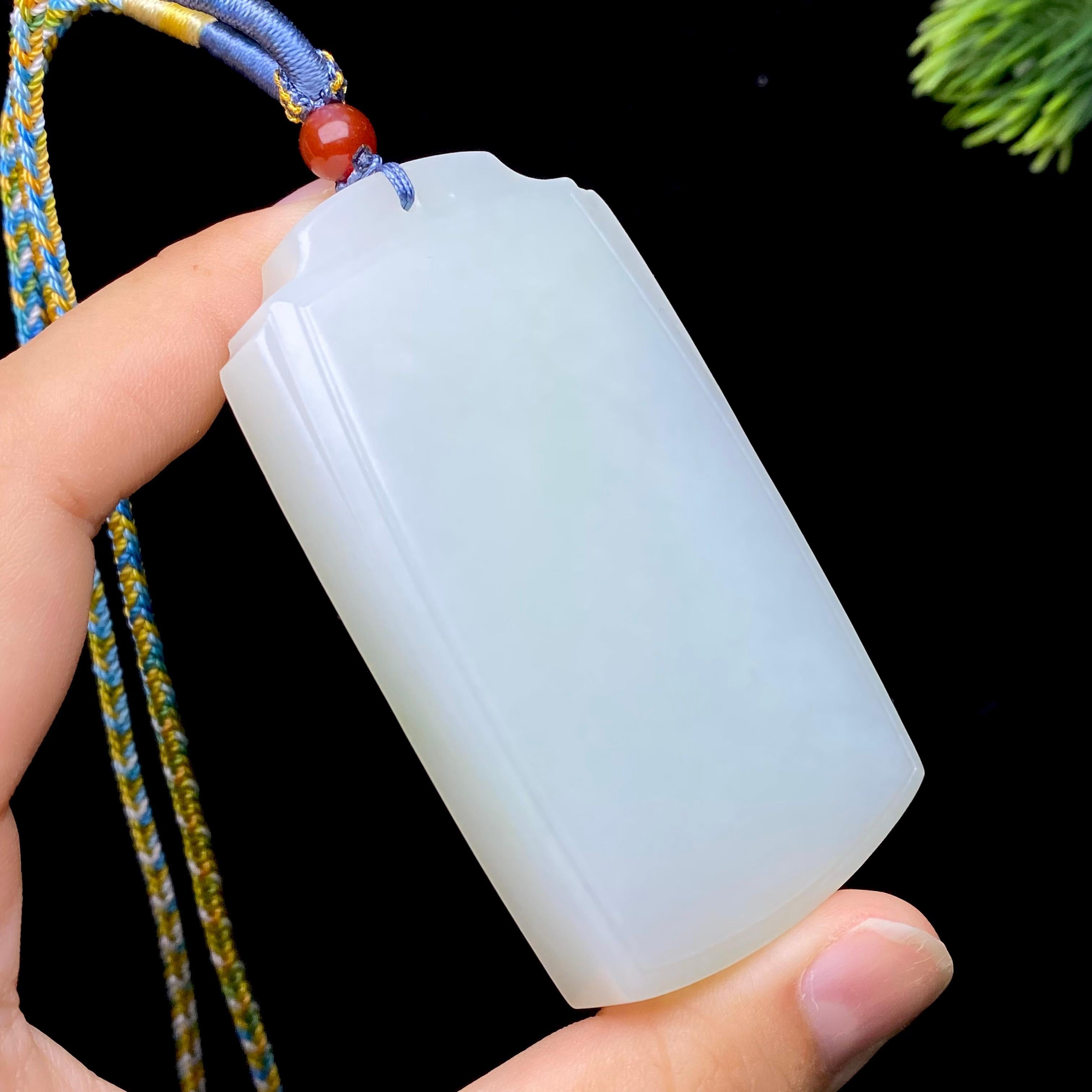 和田玉白玉无事牌（98.8g）