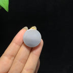 18k金和田山料紫罗兰圆形无事牌挂件（9.6g）