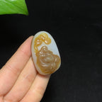 收藏级新疆且末糖羊脂白玉佛公挂件（36.2g）
