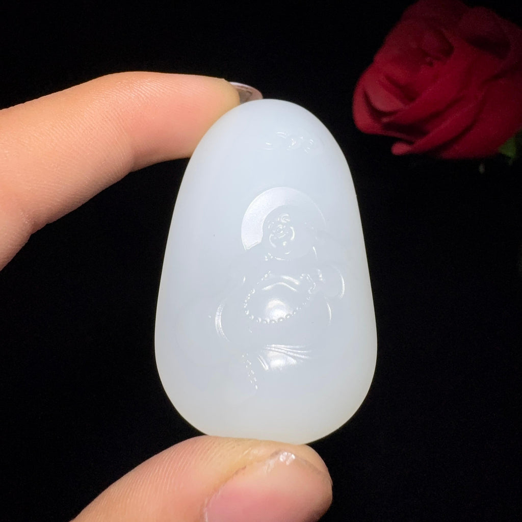 和田玉白玉挂件佛公（27.9g）