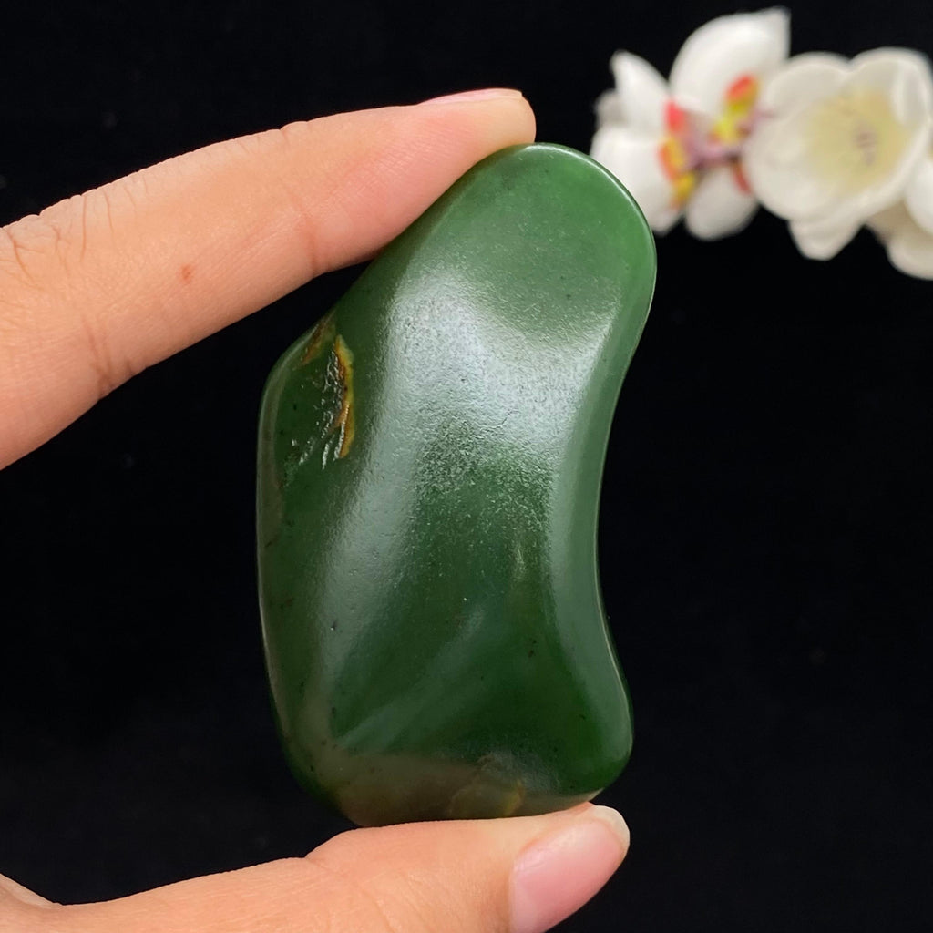 和田玉碧玉籽料手把件（71.4g）