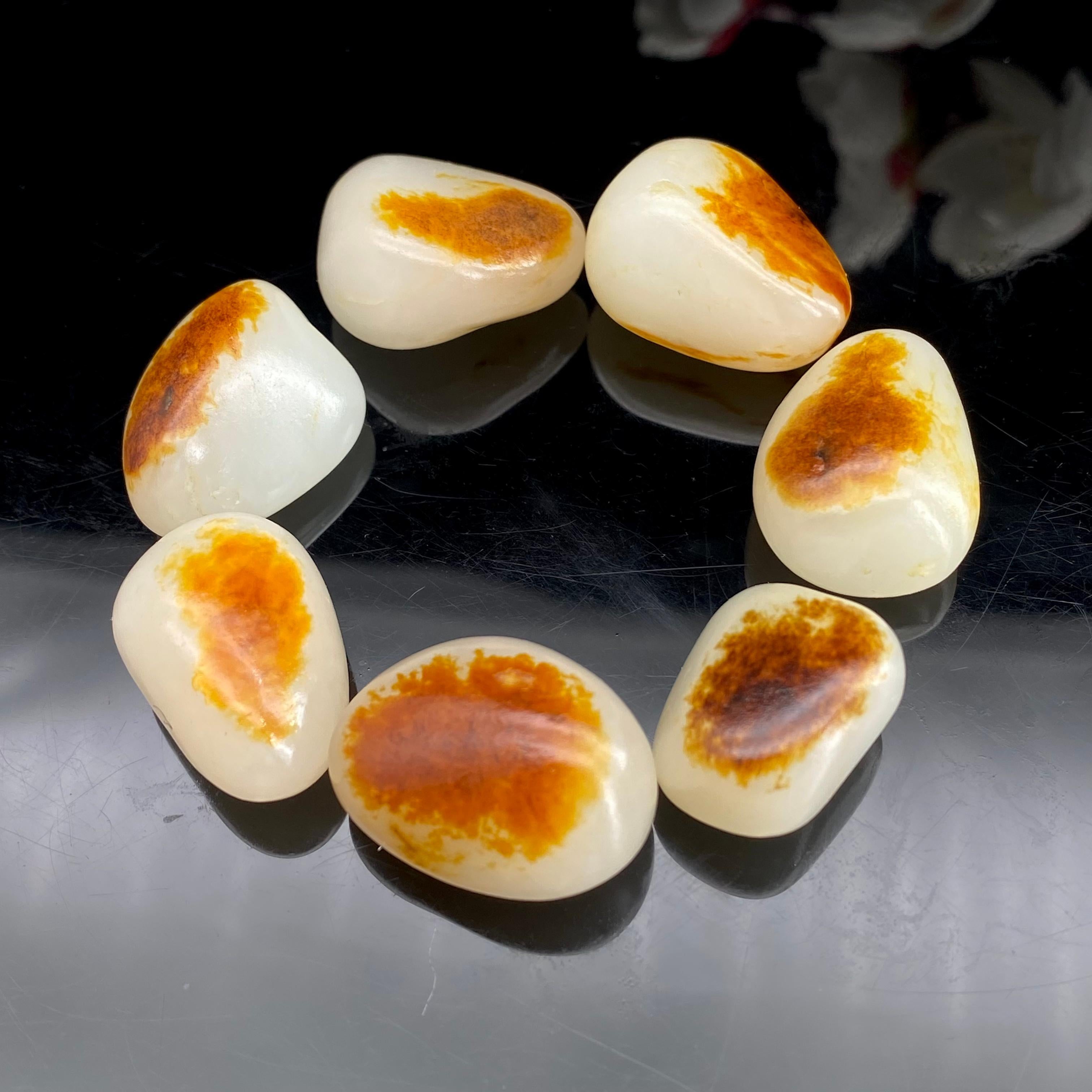 和田玉聚黄皮【精品手串籽】（56.3g）