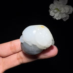 精品和田玉青花籽料发财猪挂件（54.6g）