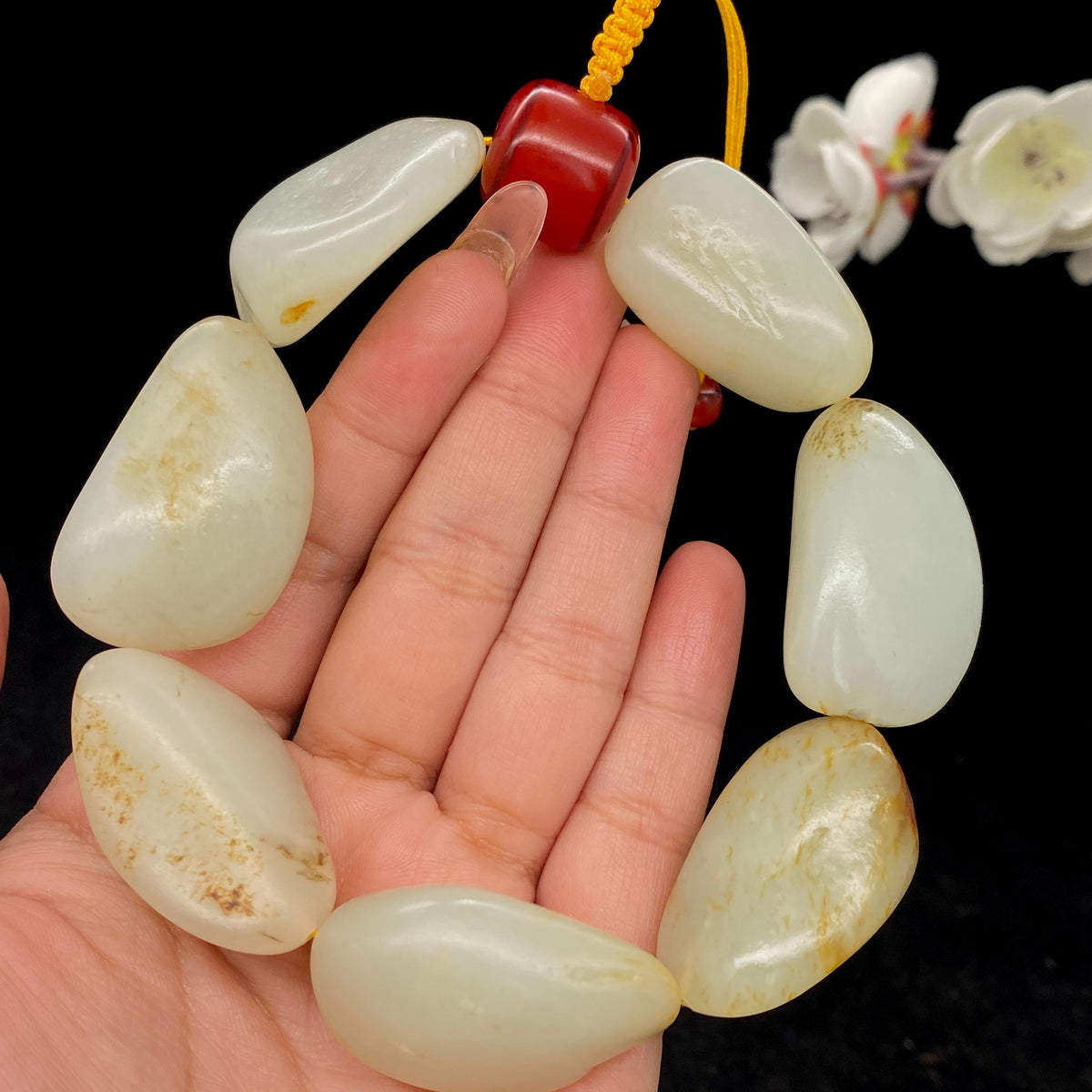 和田玉黄皮籽料【精品手串】（132.8g）