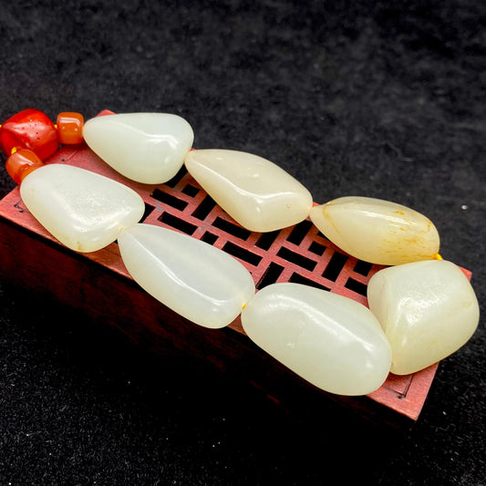 和田玉白玉【精品手串】（80.3g）
