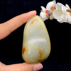 和田玉洒金皮青花底籽料手把件（122.2g）