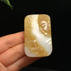 高品质新疆且末糖羊脂白玉悟道挂件（68.8g）
