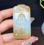 新疆和田玉且末天地黄金糖羊脂玉普贤菩萨（51.4g）