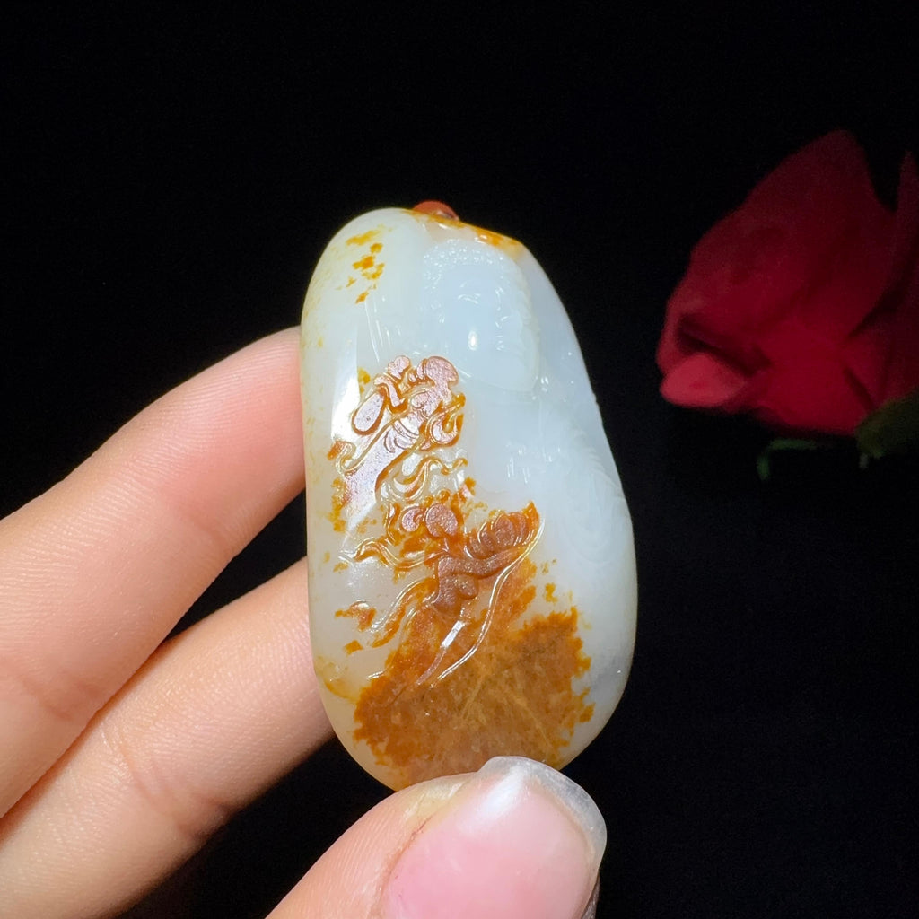 和田玉籽料挂件大日如来（57.8g）