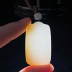 和田玉糖白无事牌（17.4g）