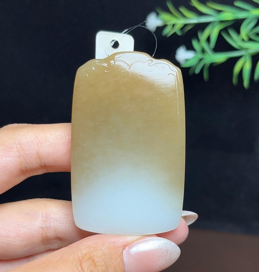 和田玉糖白平安无事牌（51.2g）