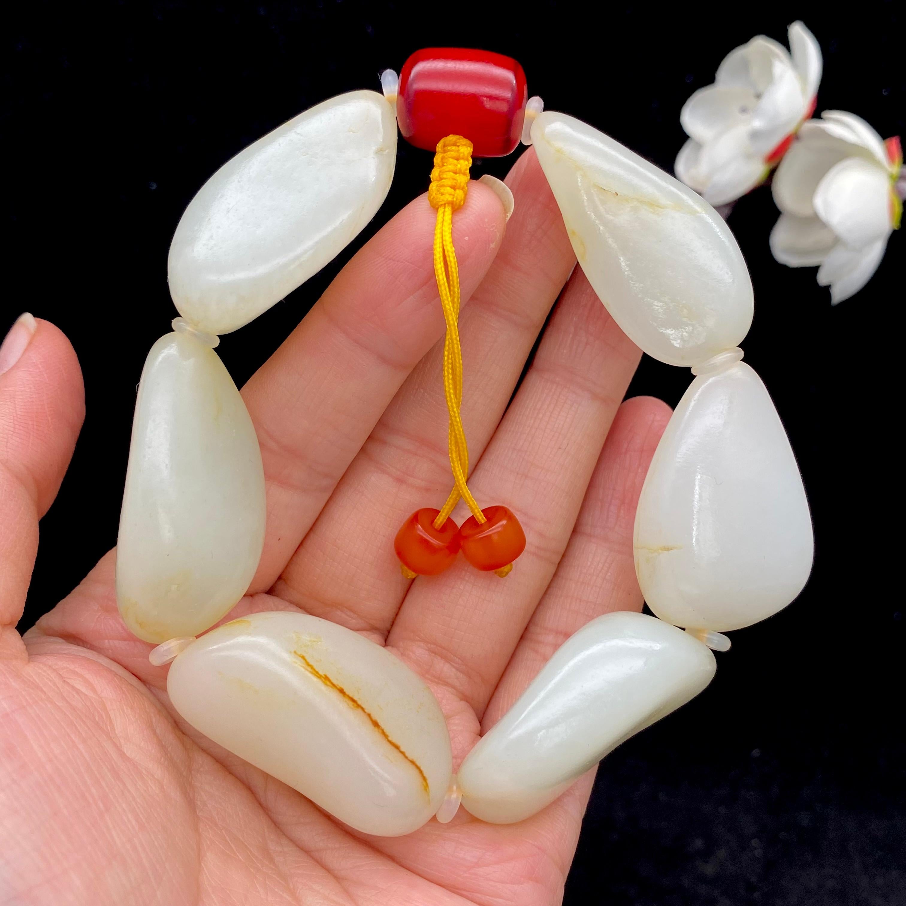 和田玉白玉籽料【精品手串】（98g）