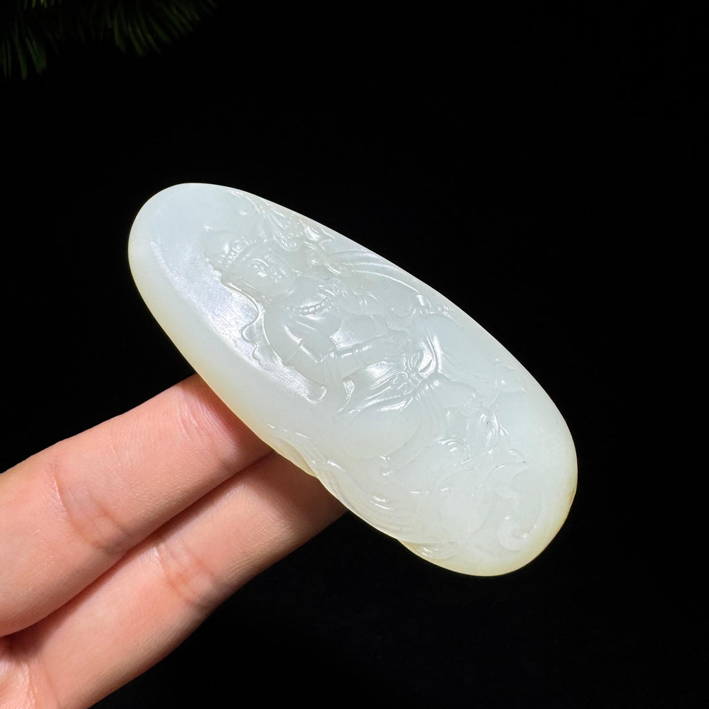 和田玉籽料白玉观音（51.0g）